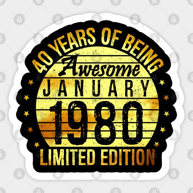 Born January 1980 Sticker by Malame